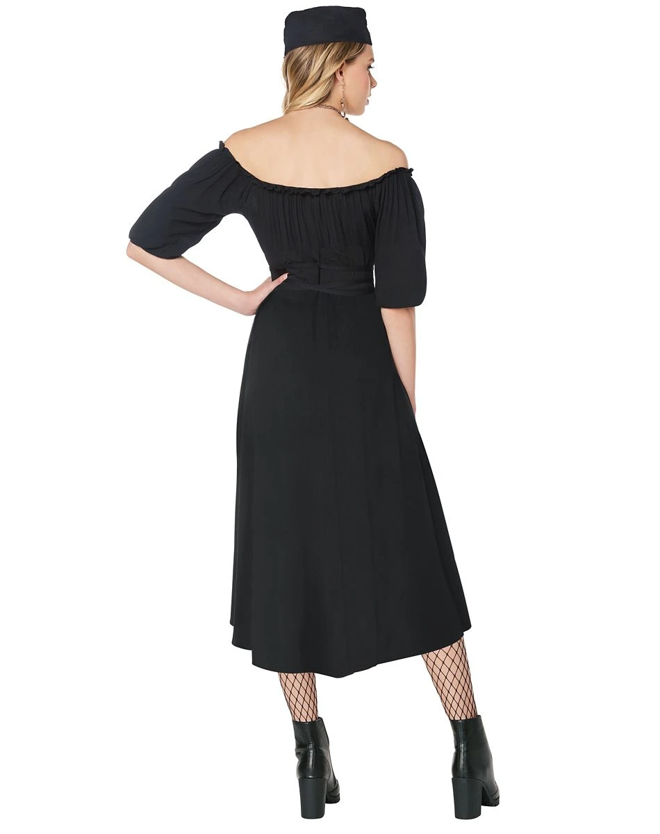 Spirit Halloween Adult Black Peasant Dress 4 Spirit Halloween Adult Black Peasant Dress - Image 2