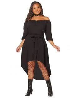 Spirit Halloween Adult Black Peasant Plus Size Dress