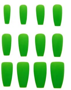 Spirit Halloween '80s Green Press On Nails