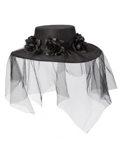 Spirit Halloween Black Veiled Day of the Dead Flower Hat 7 Spirit Halloween Black Veiled Day of the Dead Flower Hat -HALLOWEEN COSTUMES Sales 01507011 c