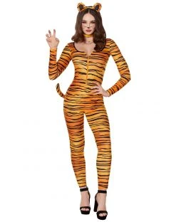 Spirit Halloween Adult Tiger Catsuit Costume