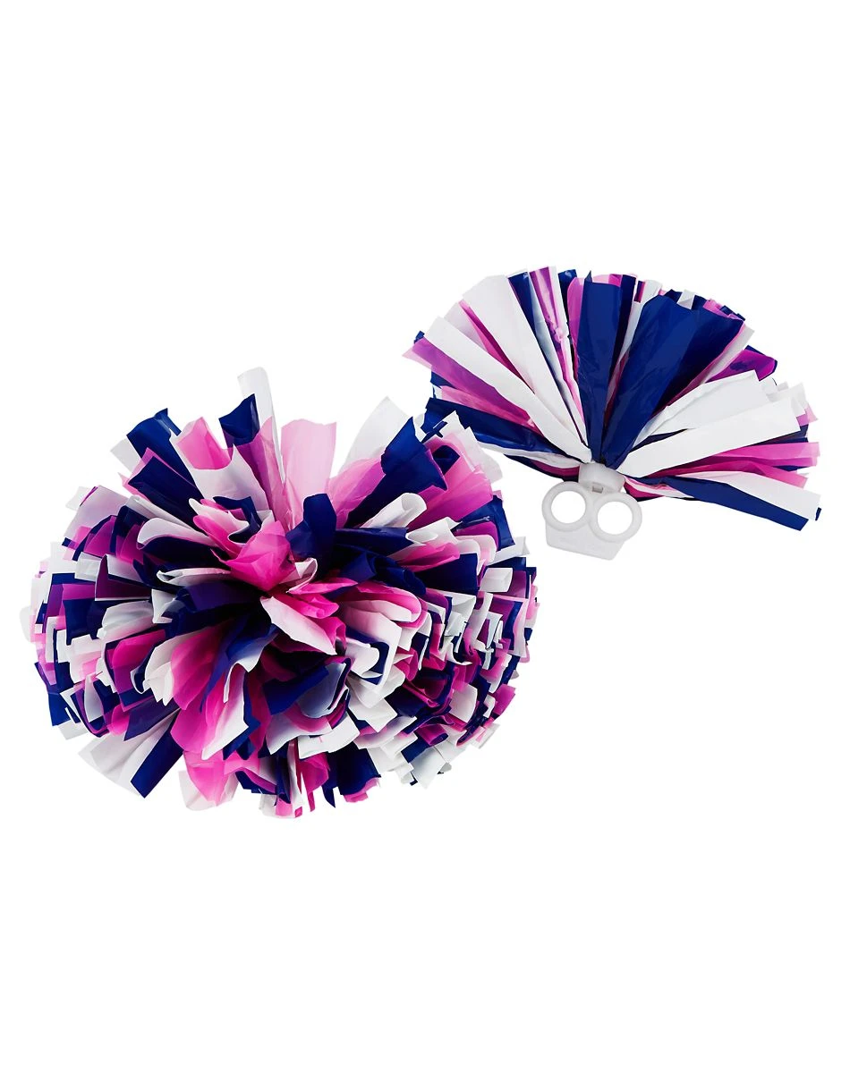 Spirit Halloween Pink Blue and White Cheerleader Pom Poms 3 Spirit Halloween Pink Blue and White Cheerleader Pom Poms