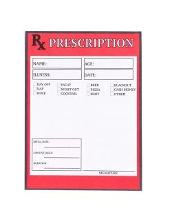 Spirit Halloween Rx Prescription Notepad
