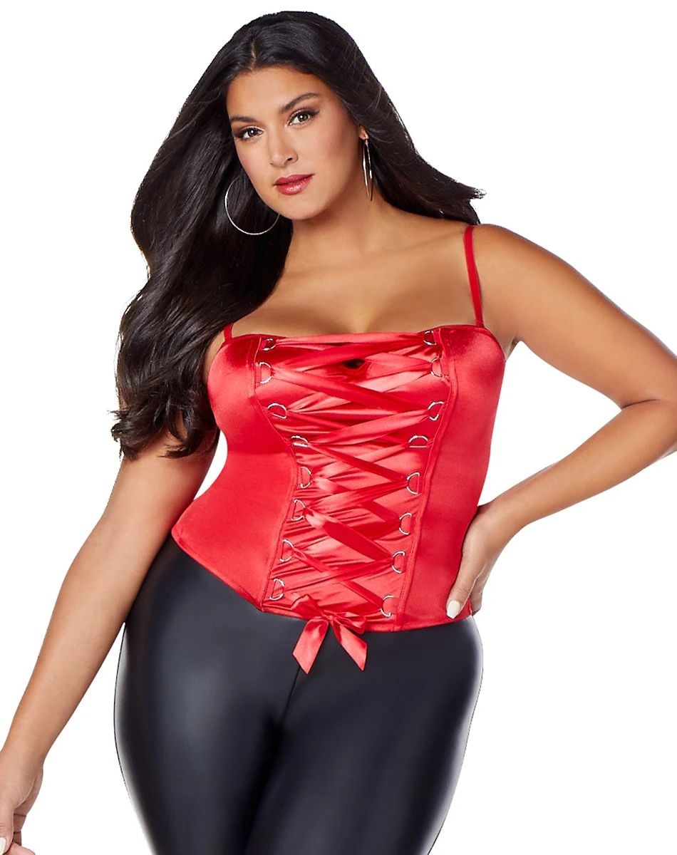 Spirit Halloween Red Lace-Up Plus Size Corset 3 Spirit Halloween Red Lace-Up Plus Size Corset