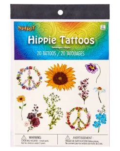 Spirit Halloween Hippie Temporary Tattoos -HALLOWEEN COSTUMES Sales 01514884 d