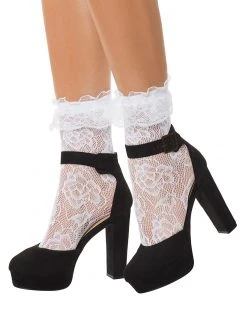 Spirit Halloween White Lace Ruffle Socks