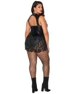Spirit Halloween Adult Faux Leather and Lace Plus Size Bodysuit 6 Spirit Halloween Adult Faux Leather and Lace Plus Size Bodysuit -HALLOWEEN COSTUMES Sales 01522531 b