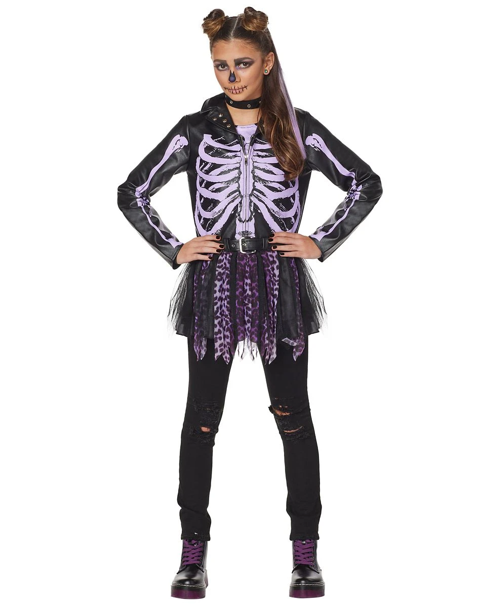 Spirit Halloween Kids Purple Punk Gothic Skeleton Jacket 3 Spirit Halloween Kids Purple Punk Gothic Skeleton Jacket