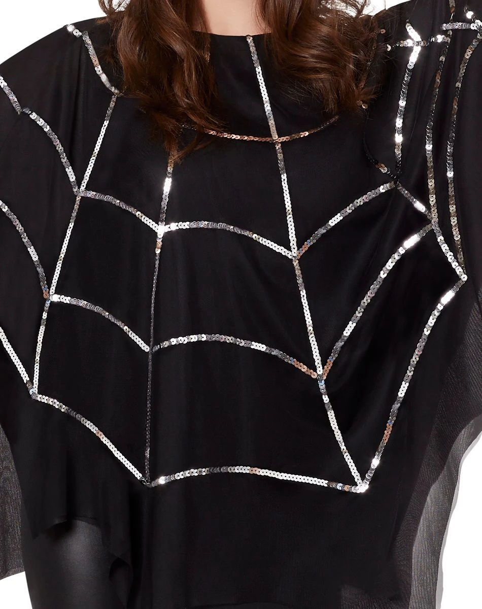 Spirit Halloween Adult Sequin Spider Web Poncho 4 Spirit Halloween Adult Sequin Spider Web Poncho - Image 2