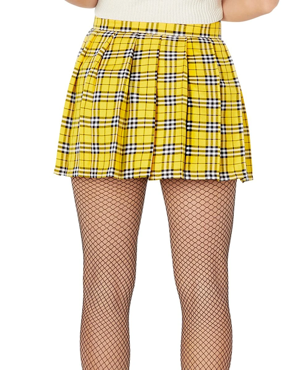 Spirit Halloween Adult Yellow Plaid Plus Size Skirt 4 Spirit Halloween Adult Yellow Plaid Plus Size Skirt - Image 2