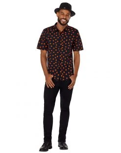 Spirit Halloween Pumpkin Print Button Down Shirt