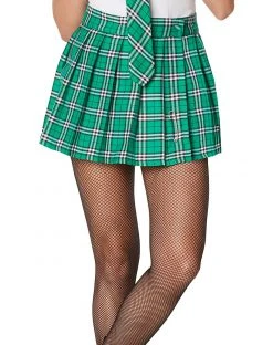Spirit Halloween Adult Green Plaid Skirt