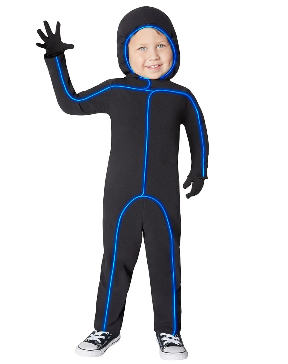 Spirit Halloween Toddler Blue Light-Up Stick Figure Costume 3 Spirit Halloween Toddler Blue Light-Up Stick Figure Costume
