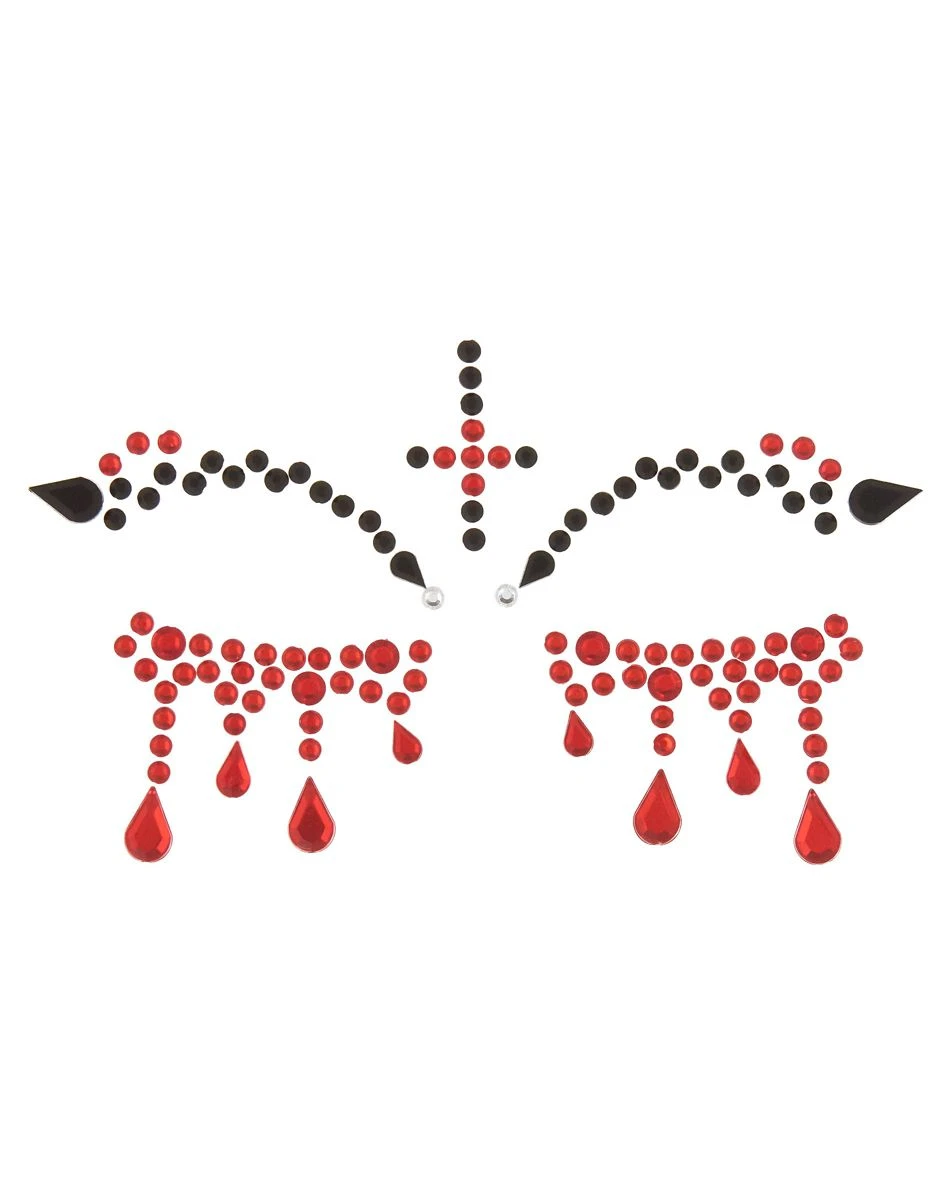 Spirit Halloween Jewel Vampire Face Decal 3 Spirit Halloween Jewel Vampire Face Decal