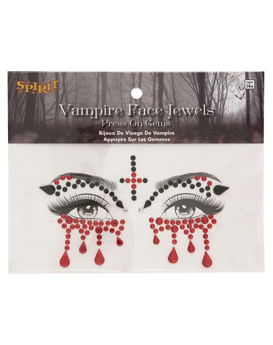 Spirit Halloween Jewel Vampire Face Decal 4 Spirit Halloween Jewel Vampire Face Decal - Image 2