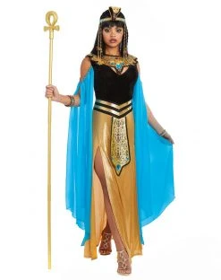 Spirit Halloween Adult Blue and Gold Cleopatra Costume