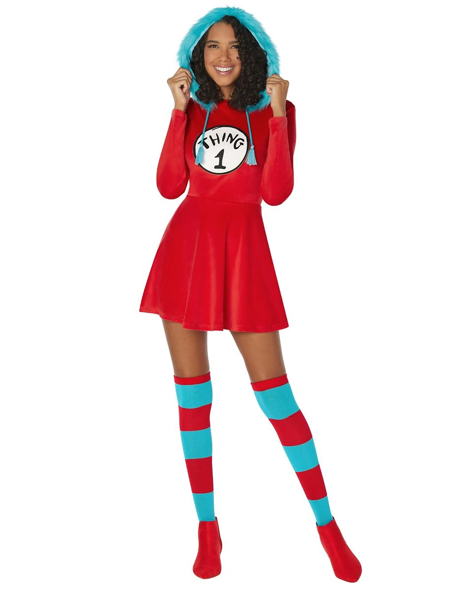 Spirit Halloween Adult Thing 1 and Thing 2 Dress - Dr. Seuss 3 Spirit Halloween Adult Thing 1 and Thing 2 Dress - Dr. Seuss