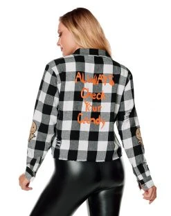 Spirit Halloween Adult Flannel Shirt - Trick 'r Treat -HALLOWEEN COSTUMES Sales 01532589 c