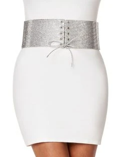 Spirit Halloween Silver Rhinestone Waist Cincher