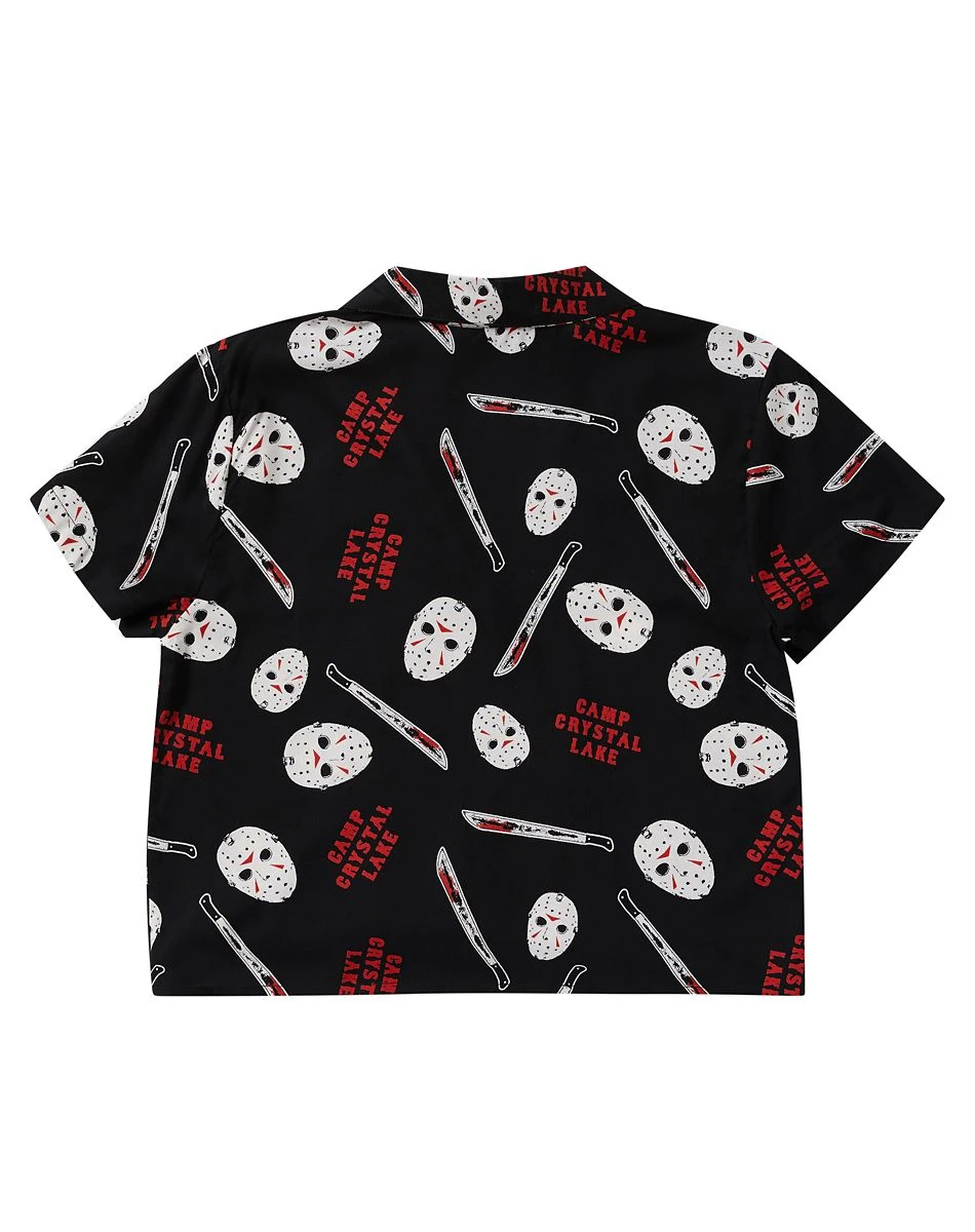 Spirit Halloween Adult Tie Front Jason Voorhees Shirt - Friday the 13th 5 Spirit Halloween Adult Tie Front Jason Voorhees Shirt - Friday the 13th - Image 3