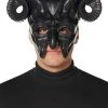 Spirit Halloween Black Horror Devil Half Mask -HALLOWEEN COSTUMES Sales 01541770 a