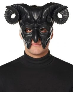 Spirit Halloween Black Horror Devil Half Mask