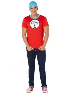 Spirit Halloween Adult Thing 1 and Thing 2 Costume Kit โ Dr. Seuss