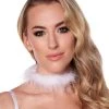 Spirit Halloween White Feather Choker Necklace -HALLOWEEN COSTUMES Sales 01543016 a