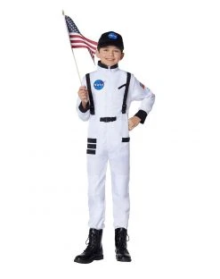Spirit Halloween Kids White Astronaut Jumpsuit Costume - NASA