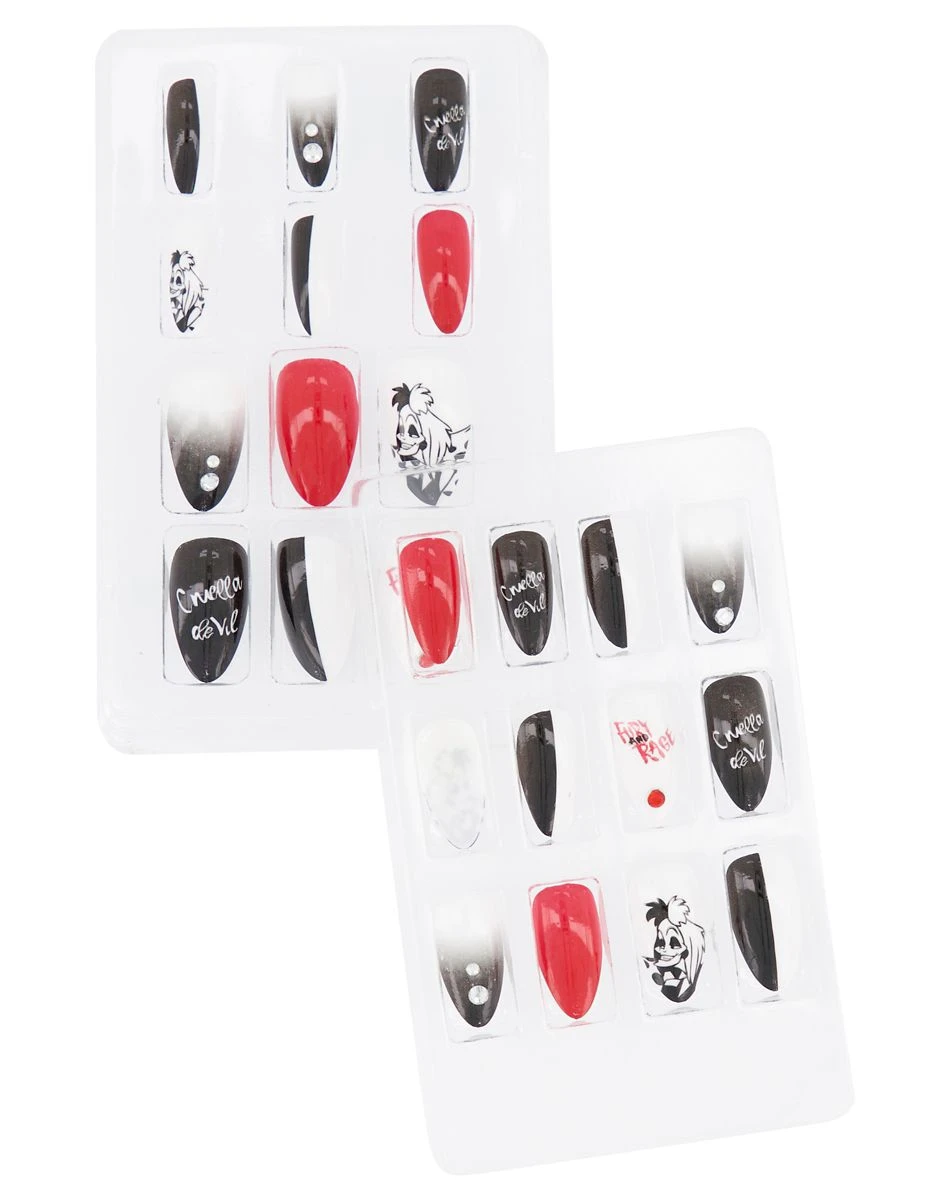 Spirit Halloween Classic Cruella Press On Nails - Disney Cruella 3 Spirit Halloween Classic Cruella Press On Nails - Disney Cruella