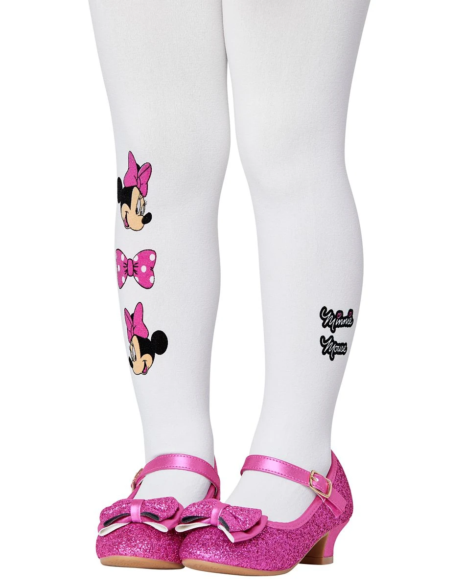 Spirit Halloween Toddler White Minnie Mouse Tights - Mickey and Friends 3 Spirit Halloween Toddler White Minnie Mouse Tights - Mickey and Friends