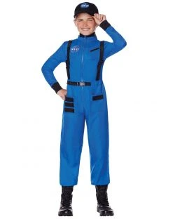 Spirit Halloween Kids Blue Astronaut Jumpsuit - NASA