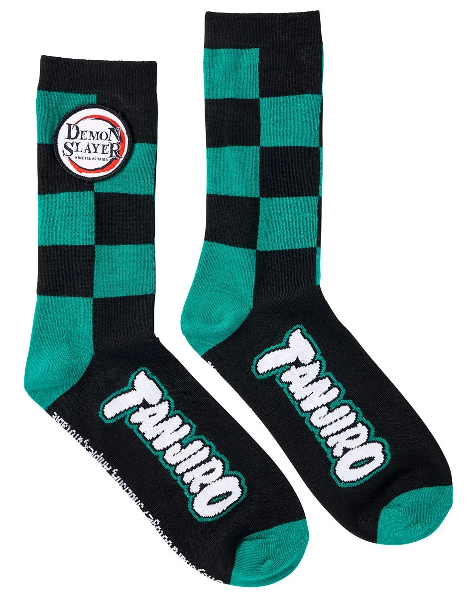 Spirit Halloween Tanjiro Kamado Crew Socks - Demon Slayer 3 Spirit Halloween Tanjiro Kamado Crew Socks - Demon Slayer