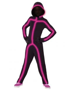 Spirit Halloween Kids Pink Light-Up EL Wire Stick Figure Costume
