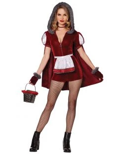 Spirit Halloween Adult Runaway Red Riding Hood Romper Costume