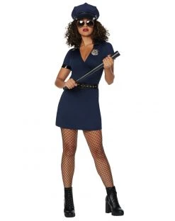 Spirit Halloween Adult Police Officer Wrap Dress Costume