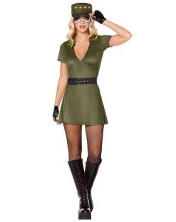 Spirit Halloween Adult Military Wrap Dress Costume