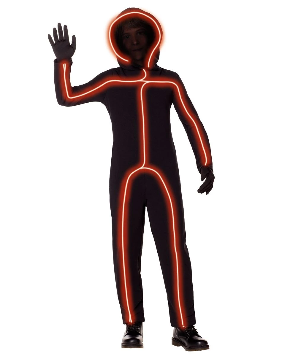 Spirit Halloween Kids Orange Light-Up Stick Figure Costume 3 Spirit Halloween Kids Orange Light-Up Stick Figure Costume