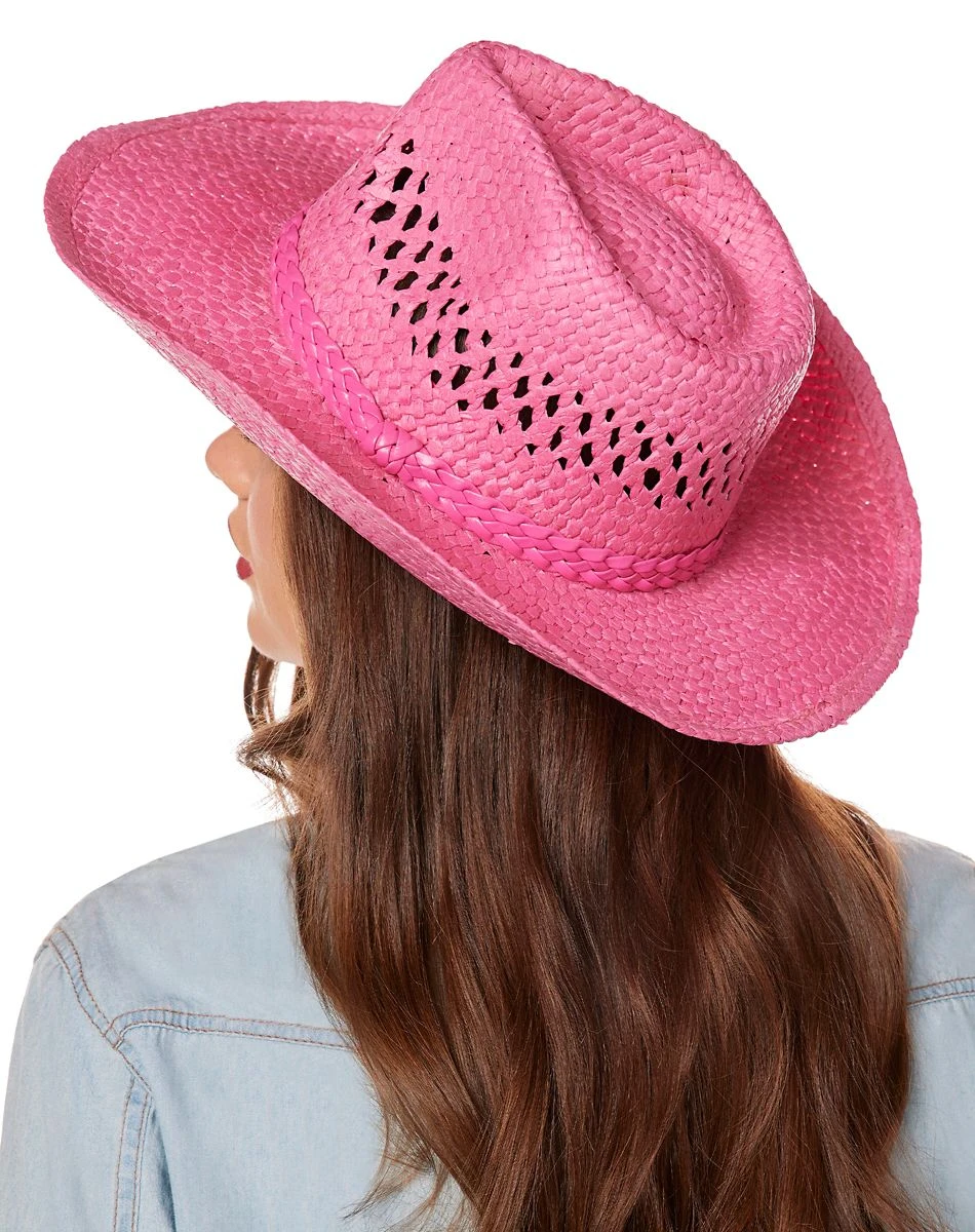 Spirit Halloween Pink Straw Cowboy Hat 4 Spirit Halloween Pink Straw Cowboy Hat - Image 2
