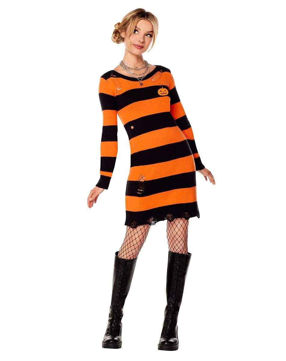 Spirit Halloween Adult Pumpkin Sweater Dress 3 Spirit Halloween Adult Pumpkin Sweater Dress