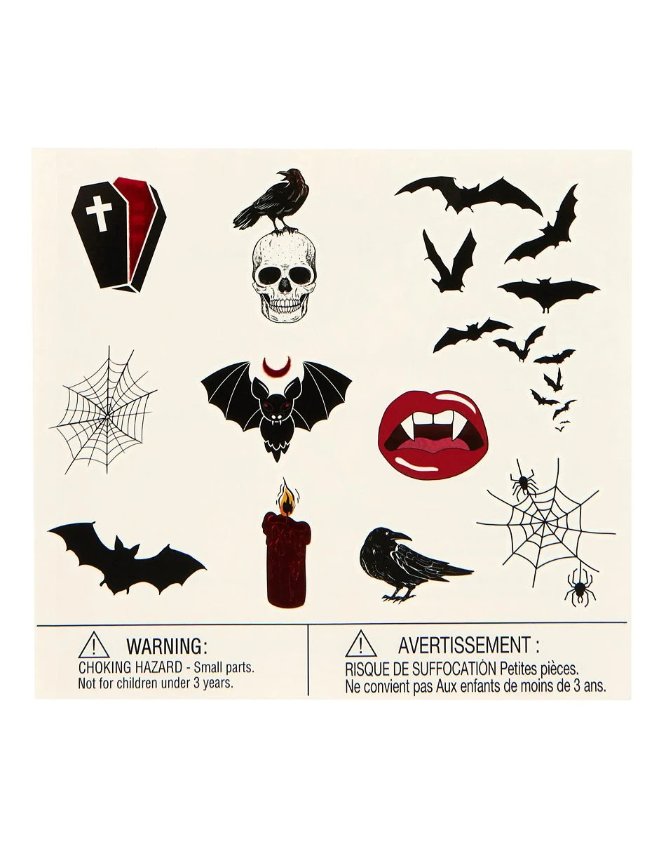 Spirit Halloween Vampire Temporary Tattoos 4 Spirit Halloween Vampire Temporary Tattoos - Image 2