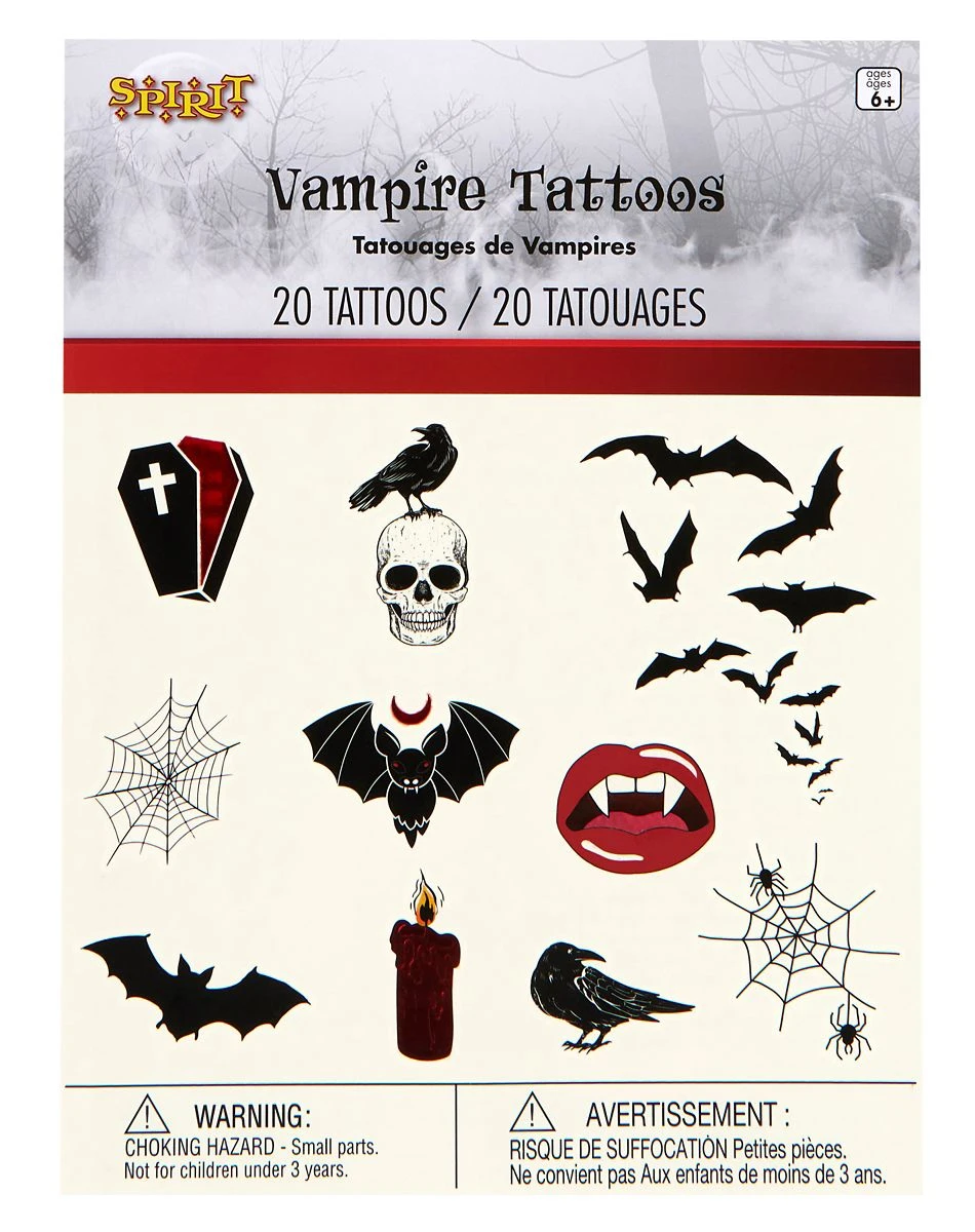 Spirit Halloween Vampire Temporary Tattoos 6 Spirit Halloween Vampire Temporary Tattoos - Image 4