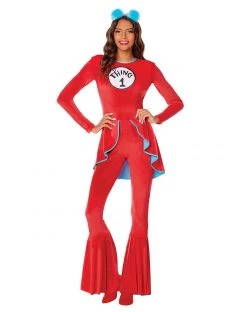 Spirit Halloween Adult Thing 1 and Thing 2 Bell Bottom Costume - Dr. Seuss