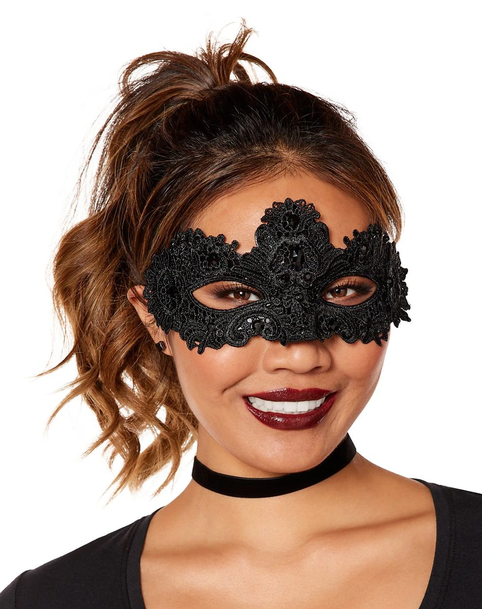 Spirit Halloween Fallen Angel Lace Eye Half Mask 3 Spirit Halloween Fallen Angel Lace Eye Half Mask