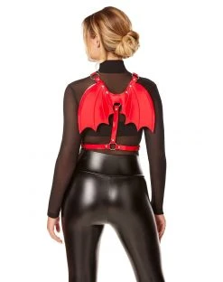 Spirit Halloween Red Faux Leather Devil Wings
