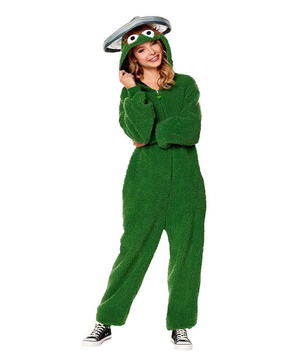 Spirit Halloween Adult Oscar the Grouch Union Suit - Sesame Street 4 Spirit Halloween Adult Oscar the Grouch Union Suit - Sesame Street - Image 2