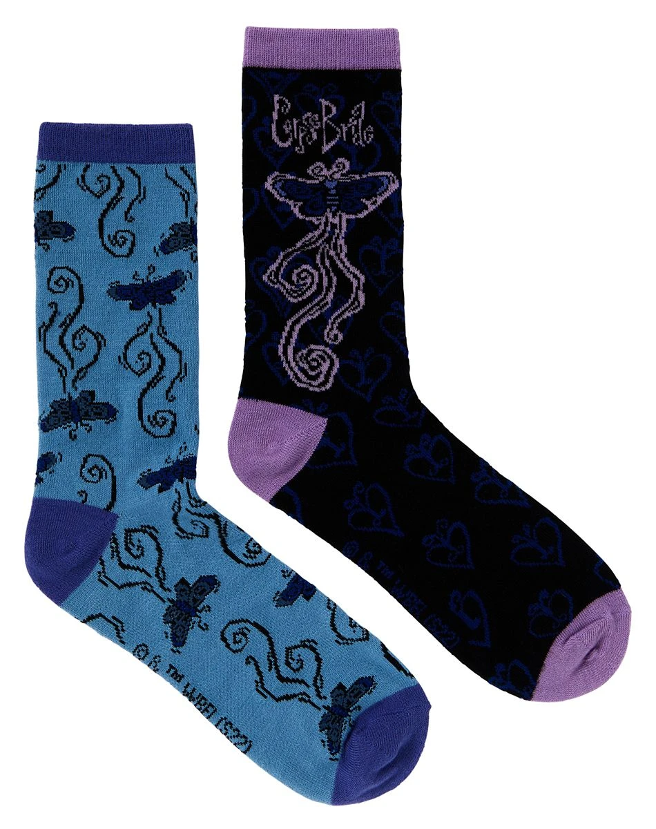 Spirit Halloween Corpse Bride Crew Socks - 2 Pack 3 Spirit Halloween Corpse Bride Crew Socks - 2 Pack