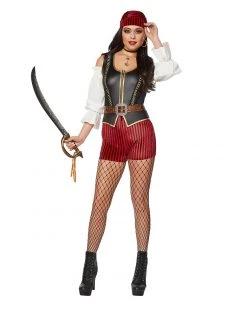 Spirit Halloween Adult Pirate Romper Costume