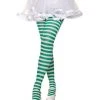 Spirit Halloween Girls Green and White Striped Tights -HALLOWEEN COSTUMES Sales 07059470 a