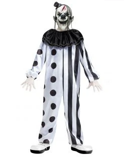 Spirit Halloween Kids Black and White Killer Clown Costume